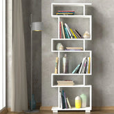 Bibliothèque Eleva Blanc - Vue complète avec livres et objets déco et Présentation dans un intérieur moderne